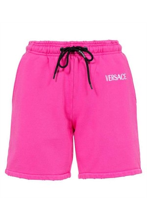 베르사체 여성 숏팬츠 Versace 1009076 1A06533 DISTRESSED LOGO Shorts   Pink NB24