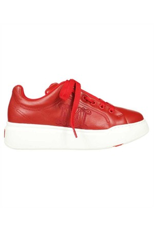 막스마라 여성 스니커즈 MAX MARA 2414761051600 LEATHER WITH EMBROIDERY Sneakers   Red NB24