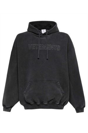 베트멍 남성 맨투맨 후드 Vetements UE63HD445B LOGO OUTLINE Hoodie   Black NB24