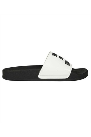 모스키노 여성 슬리퍼 Moschino MA28292G1IM18100 LOGO EMBOSSED FAUX LEATHER Slides   White NB24