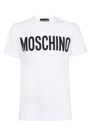 모스키노 남성 티셔츠 Moschino A0701 2041 LOGO PRINT COTTON T shirt   White NB24