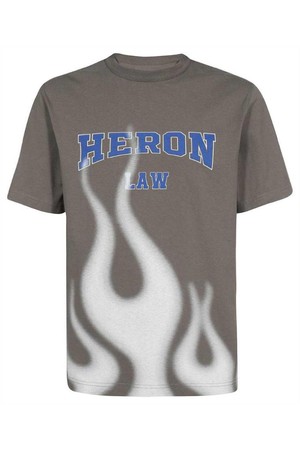 헤론프레스톤 남성 티셔츠 Heron Preston HMAA032S23JER007 LAW FLAMES T shirt   Grey NB24