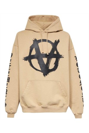 베트멍 남성 맨투맨 후드 Vetements UE63HD341C DOUBLE ANARCHY LOGO Hoodie   Beige NB24