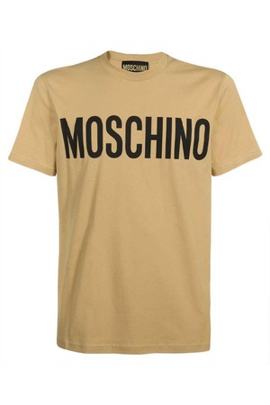 모스키노 남성 티셔츠 Moschino A0701 2041 LOGO PRINT COTTON T shirt   Beige NB24