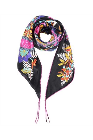 페라가모 여성 스카프 Salvatore Ferragamo 320370 AMO PRINT Scarf   Black NB24