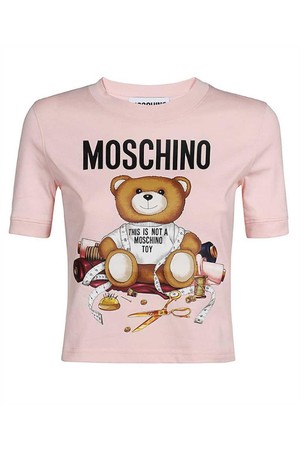 모스키노 여성 티셔츠 Moschino V0711 5541 TEDDY BEAR PRINT ORGANIC COTTON T shirt   Pink NB24