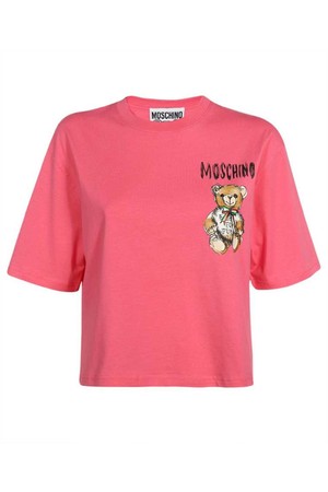 모스키노 여성 티셔츠 Moschino V0707 0541 TEDDY BEAR PRINT T shirt   Pink NB24