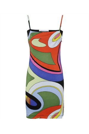 모스키노 여성 원피스 Moschino A0449 0556 GRAPHIC PRINT SHORT Dress   Multicolor NB24