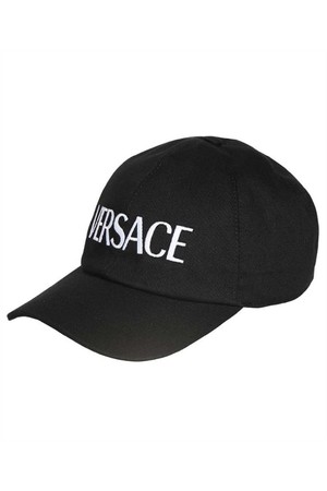 베르사체 여성 모자 Versace ICAP006 A234764 EMBROIDERED LOGO Cap   Black NB24