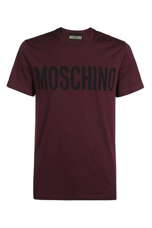 모스키노 남성 티셔츠 Moschino A0701 7041 LOGO PRINT COTTON T shirt   Purple NB24