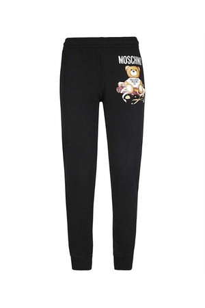 모스키노 여성 팬츠 Moschino A0337 5528 TEDDY BEAR PRINT ORGANIC TRACK Trousers   Black NB24