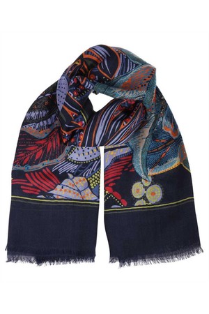 페라가모 여성 스카프 Salvatore Ferragamo 320396 BATIK PRINT Scarf   Blue NB24