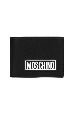 모스키노 남성 지갑 Moschino A8121 8001 LOGO PRINT FOLDING Wallet   Black NB24