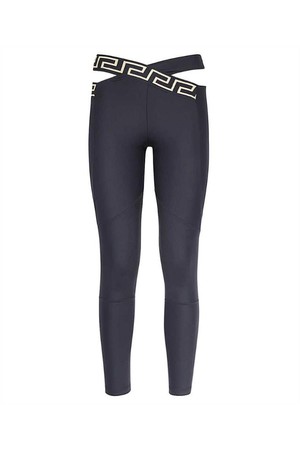 베르사체 여성 팬츠 Versace 1008681 1A06229 La GRECA CROSSOVER WAISTBAND Trousers   Black NB24