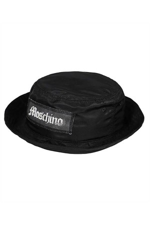 모스키노 남성 모자 Moschino A9219 8267 LOGO PATCH BUCKET Hat   Black NB24