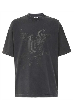 베트멍 남성 티셔츠 Vetements UE64TR755BB FLYING UNICORN TONAL T shirt   Black NB24