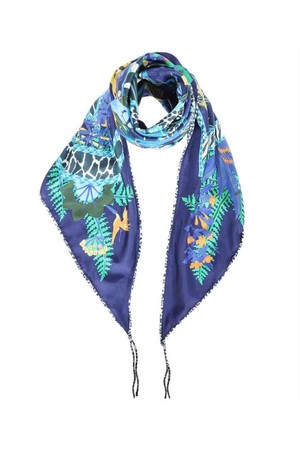 페라가모 여성 스카프 Salvatore Ferragamo 320370 AMO PRINT Scarf   Blue NB24