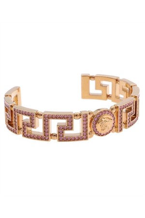 베르사체 여성 팔찌 Versace 1006569 1A00621 CRYSTAL MEDUSA GRECA CUFF Bracelet   Gold NB24