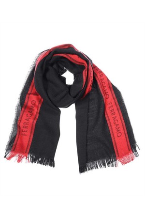 페라가모 남성 스카프 Salvatore Ferragamo 520094 COLOR BLOCK Scarf   Black NB24