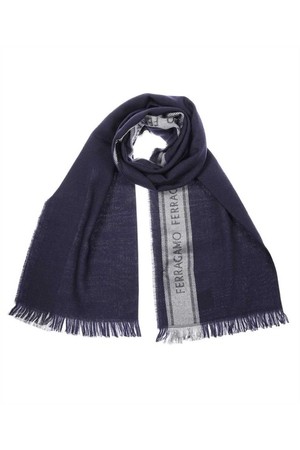 페라가모 남성 스카프 Salvatore Ferragamo 520094 COLOR BLOCK Scarf   Blue NB24