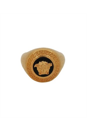 베르사체 여성 반지 Versace DG5G550 DJMS MEDUSA ENAMEL SIGNET Ring   Black NB24