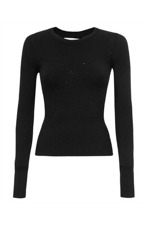 마린세르 여성 니트 스웨터 Marine Serre WTO085 CKNI0030 RIB KNIT LONG Knit   Black NB24