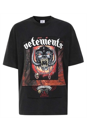 베트멍 남성 티셔츠 Vetements UE64TR390B MOTORHEAD PATCHED T shirt   Black NB24