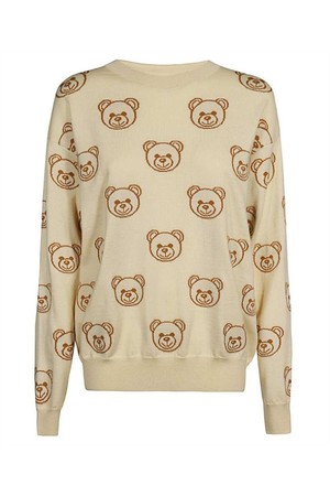 모스키노 여성 니트 스웨터 Moschino A0922 5502 INTARSIA KNIT TEDDY BEAR Knit   Beige NB24