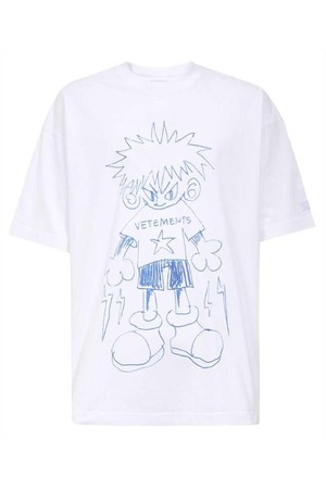 베트멍 남성 티셔츠 Vetements UE64TR340W SCRIBBLED TEEN T shirt   White NB24