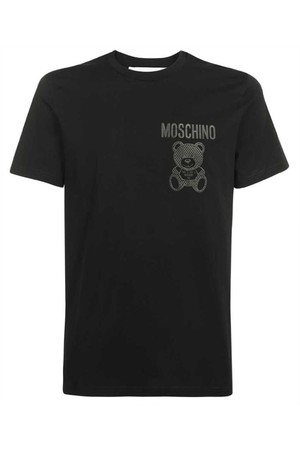 모스키노 남성 티셔츠 Moschino V0729 2041 TEDDY BEAR APPLIQU� COTTON T shirt   Black NB24