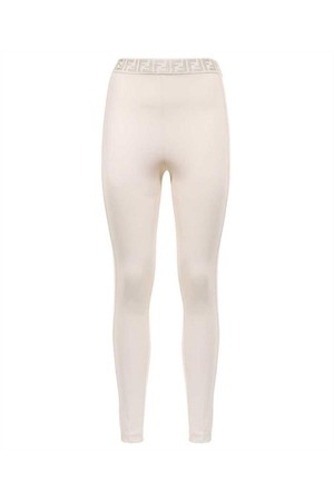 펜디 여성 팬츠 Fendi FAB307 AK7P FENDIRAMA FIT LYCRA Trousers   White NB24