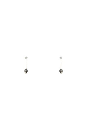 알렉산더 맥퀸 여성 귀걸이 skull earrings with pave and chain NB02