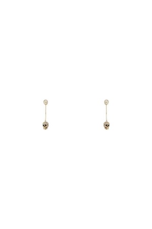 알렉산더 맥퀸 여성 귀걸이 skull earrings with pave and chain NB02