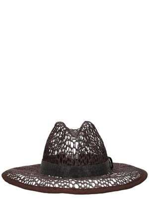 브루넬로 쿠치넬리 여성 모자 Raffia effect brimmed hat NB01