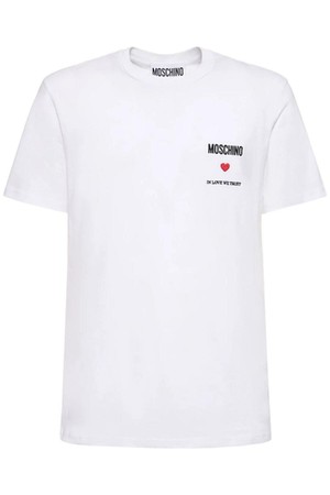 모스키노 남성 티셔츠 In Love We Trust cotton jersey t shirt NB01