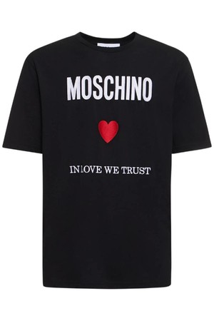 모스키노 남성 티셔츠 In Love We Trust cotton jersey t shirt NB01