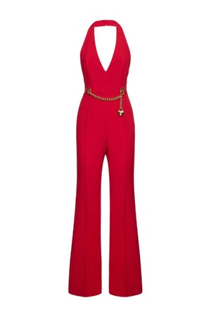 모스키노 여성 점프수트 Viscose envers satin halter jumpsuit NB01