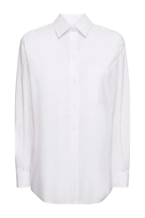 모스키노 여성 셔츠 Stretch cotton poplin back logo shirt NB01