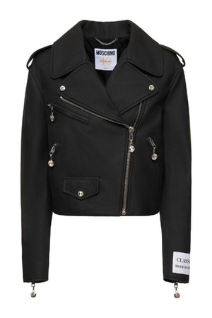 모스키노 여성 레더자켓 Faux leather biker jacket NB01