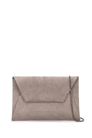 브루넬로 쿠치넬리 여성 클러치백 Soft velour leather clutch bag NB01