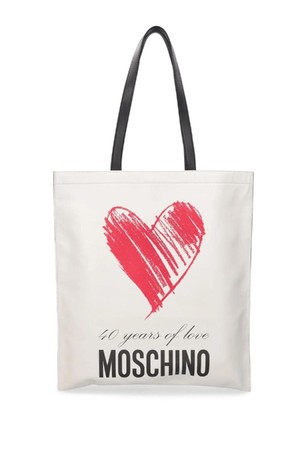 모스키노 여성 토트백 Logo leather tote bag NB01