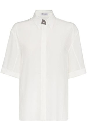 브루넬로 쿠치넬리 여성 셔츠 블라우스 SHORT SLEEVE SILK SHIRT NB30