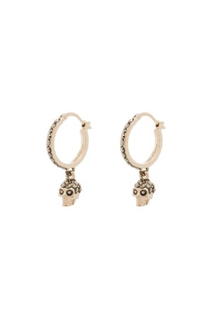 알렉산더 맥퀸 여성 귀걸이 SKULL SWAROVSKI CRYSTAL EMBELLISHED HOOP EARRINGS NB30