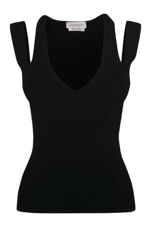 알렉산더 맥퀸 여성 셔츠 블라우스 RIBBED SLEEVELESS TOP NB30