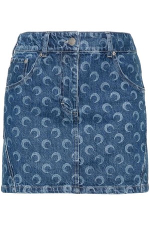 마린세르 여성 스커트 MOON PRINT DENIM MINI SKIRT NB30