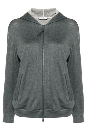 브루넬로 쿠치넬리 여성 가디건 COTTON AND SILK BLEND HOODED ZIPPED CARDIGAN NB30