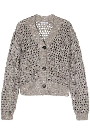 브루넬로 쿠치넬리 여성 가디건 SEQUINED KNITTED CARDIGAN NB30