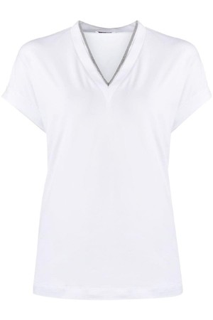 브루넬로 쿠치넬리 여성 티셔츠 V NECK COTTON T SHIRT NB30