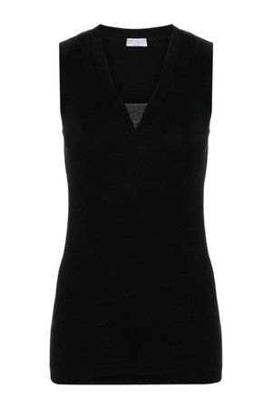 브루넬로 쿠치넬리 여성 셔츠 블라우스 RIBBED COTTON SLEEVELESS TOP NB30