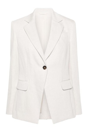 브루넬로 쿠치넬리 여성 자켓 LINEN AND COTTON BLEND SINGLE BREASTED JACKET NB30